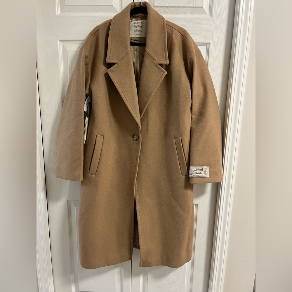 Aritzia Wilfred The Only Coat (Meyer Coat) NWT Gold Camel